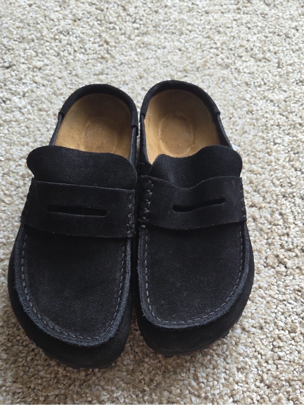 Birkenstock Naples Black Suede Slip-On Loafers Size 38